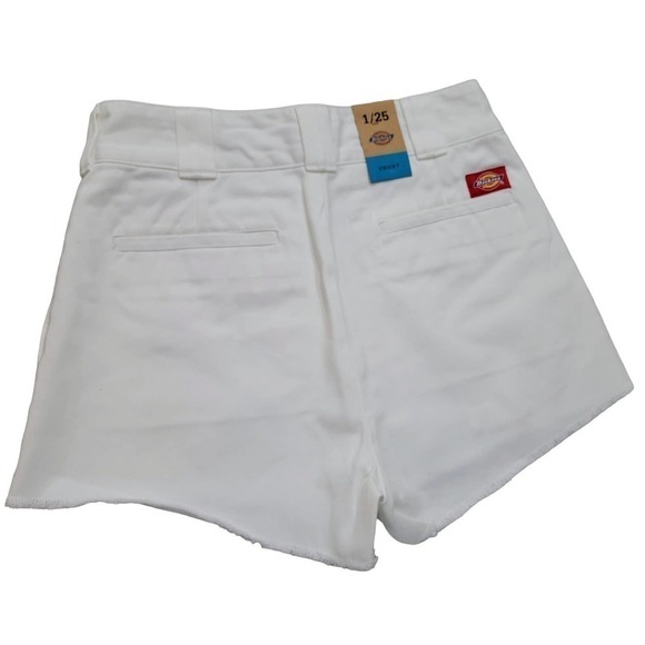 Dickies High Rise Frayed Worker Shorts White NWT - Picture 8 of 10